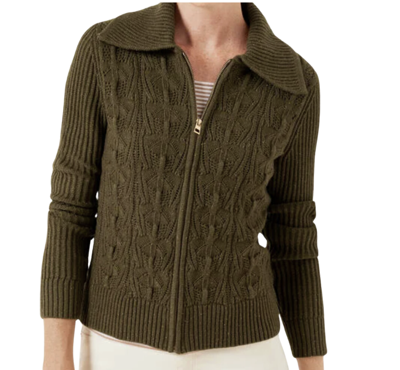 Pointelle Knit Sweater Jacket